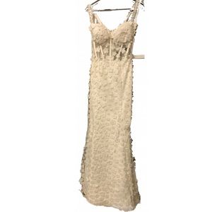 White prom / wedding dress with unique details silk